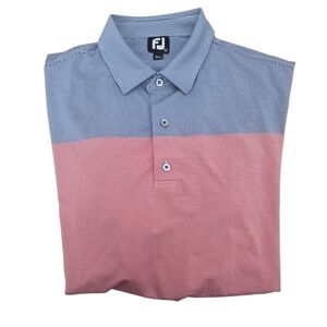 FootJoy Blue and Red Striped Golf Polo Shirt